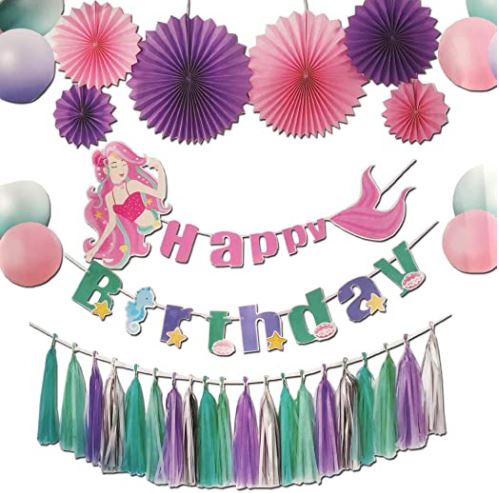 31pcs Mermaid Balloons Mermaid Birthday Decorations Includes