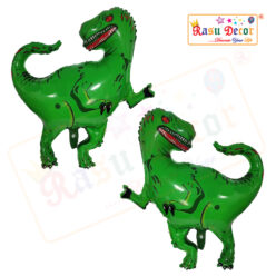 RasuDecor 2pcs 33.5” Tyrannosaurus Rex Green Dinosaur Mylar Foil Balloon (86x83) cm Toy Birthday, Dinosaur Theme and Adult Kids Children's Party Decorative # RasuImpex