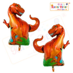 RasuDecor 2pcs 36” Tyrannosaurus Rex Orange Dinosaur Mylar Foil Balloon (91x76) cm Toy Birthday, Dinosaur Theme and Adult Kids Children's Party Decorative # RasuImpex