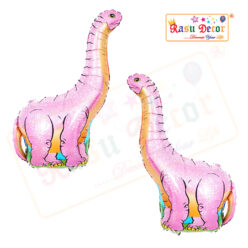 RasuDecor 2pcs 37.5” APATOSAURUS-PINK LONG NAKED Dinosaur Mylar Foil Balloon (95x60) cm Toy Birthday, Dinosaur Theme and Adult Kids Children's Party Decorative # RasuImpex
