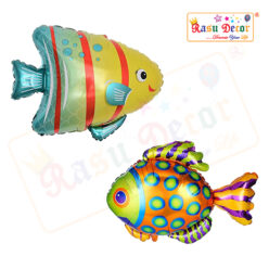 RasuDecor 2Pcs Giant Tropical Fish (31”+34” each 1) Ocean Animals Under the Sea Theme Mylar Foil Balloons Sea Horse Dolphin Shark Lobster Octopus Star Fish for Wedding Birthday Party Decorations #RasuImpex