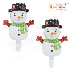 RasuDecor 2Pcs 19.3” Mini Christmas Snowman Mylar Foil Balloon Kit (49x27) cm - Santa Claus/Tree/Bell/Gift Box/Cane/ Stockings/ Unicorn Aluminum Foil Balloon Merry Xmas Decorations #RasuImpex