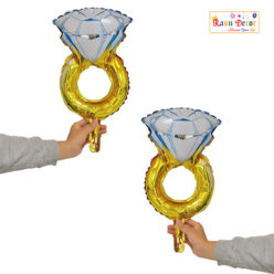 RasuDecor 2pcs 18” Mini Ring Mylar Foil Balloon Engagement, Marriage, Anniversary, Valentine’s Day, Bride to Be Theme Party Decorative Blue #RasuImpex