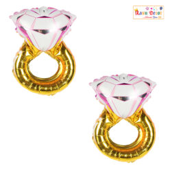 RasuDecor 2pcs 18” Mini Ring Mylar Foil Balloon Engagement, Marriage, Anniversary, Valentine’s Day, Bride to Be Theme Party Decorative Pink #RasuImpex