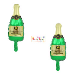 RasuDecor 2pcs 18” Mini WineBottle Mylar Foil Balloon Kid’s Toy Birthday, Wine Bottle Theme and Children's Party Decorative #RasuImpex