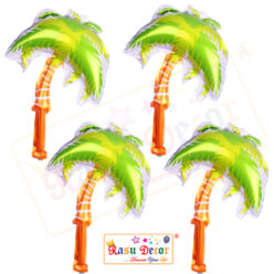 RasuDecor 4pcs 18” Mini Palm Tree Mylar Foil Balloon Kid’s Toy Foil Balloon Birthday Engagement Wedding Baby Shower Aloha Beach Theme and Children's Party Decorative #RasuImpex