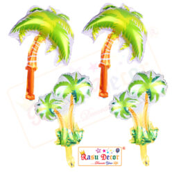 RasuDecor 4pcs 18” Mini (Palm &Twins Palm Tree each 2pc) Mylar Foil Balloon Kid’s Toy Birthday Engagement Wedding Baby Shower Aloha Beach Theme and Children's Party Decorative #RasuImpex