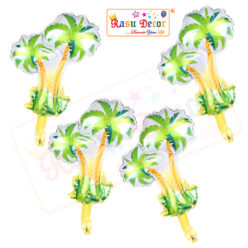 RasuDecor 4pcs 18” Mini Twins Palm Tree Mylar Foil Balloon Kid’s Toy Foil Balloon Birthday Engagement Wedding Baby Shower Aloha Beach Theme and Children's Party Decorative #RasuImpex