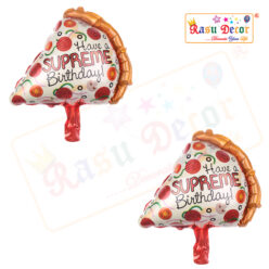 RasuDecor 2pcs 18” Mini Pizza Slice Mylar Foil Balloon Kid’s Toy Foil Balloon Birthday Engagement Wedding Baby Shower Donut Theme and Children's Party Decorative #RasuImpex