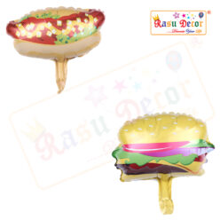 RasuDecor 2pcs 18” Mini (Burger &Hotdog Sausage each 1pc) Mylar Foil Balloon Kid’s Toy Foil Balloon Birthday Engagement Wedding Baby Shower Donut Theme and #RasuImpex
