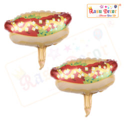 RasuDecor 2pcs 18” Mini Hotdog Sussage Mylar Foil Balloon Kid’s Toy Foil Balloon Birthday Engagement Wedding Baby Shower Donut Theme and Children's Party Decorative #RasuImpex