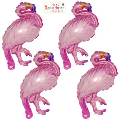 RasuDecor 4pcs 18” Mini Flamingo Mylar Foil Balloon Kid’s Toy Birthday, Flamingo Theme and Children's Party Decorative #RasuImpex
